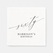 Elegante moderne minimalistische 60e verjaardag servet (Voorkant)