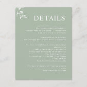 Elegante, moderne minimalistische Bleke groene bru Informatiekaartje (Voorkant)