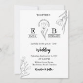 Elegante Moderne Minimalistische Bloemen Eenvoudig Kaart (Voorkant)