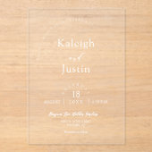 Elegante moderne minimalistische Boho Arch bruilof Acryl Uitnodigingen (Voorkant)