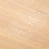 Elegante moderne minimalistische Boho Arch bruilof Acryl Uitnodigingen (Laagn)