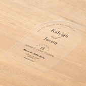 Elegante moderne minimalistische Boho Arch bruilof Acryl Uitnodigingen (Laagn)