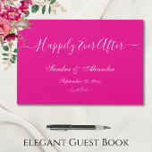Elegante moderne minimalistische Bold Bight Pink b Gastenboek