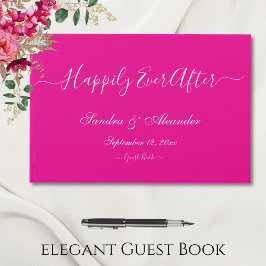 Elegante moderne minimalistische Bold Bight Pink b Gastenboek