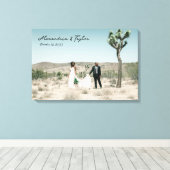 Elegante moderne minimalistische bruiloft foto can canvas afdruk (Insitu (Houten vloer))