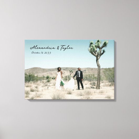 Elegante moderne minimalistische bruiloft foto can canvas afdruk (Voorkant)