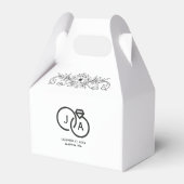 Elegante moderne minimalistische bruiloft gunstbox bedankdoosjes (Achterkant)