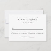 Elegante, moderne minimalistische bruiloft RSVP kaartje (Voorkant)