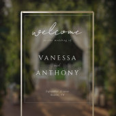 Elegante moderne minimalistische bruiloft welkom acryl bord