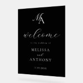 Elegante moderne minimalistische bruiloft welkom acryl bord (Hoek)