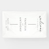 Elegante moderne minimalistische bruiloft welkom spandoek (Horizontaal)