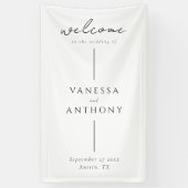 Elegante moderne minimalistische bruiloft welkom spandoek (Verticaal)