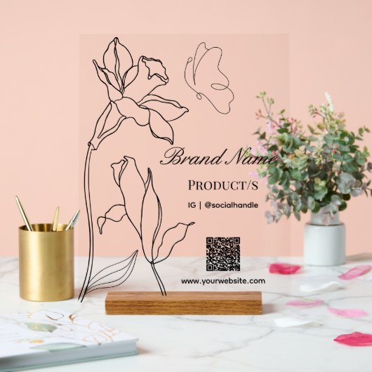 Elegante moderne minimalistische business acryl bord (Huwelijk)