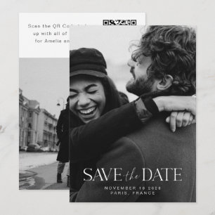 Elegante Moderne Minimalistische Calligrafie Foto Save The Date
