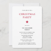 Elegante moderne minimalistische Chic Red Party Kaart (Voorkant)