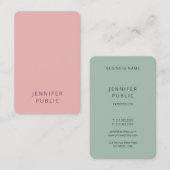Elegante moderne minimalistische design trendkleur visitekaartje (Voorkant / Achterkant)