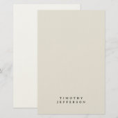 Elegante moderne minimalistische eigen naam briefpapier (Voorkant / Achterkant)