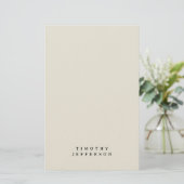 Elegante moderne minimalistische eigen naam briefpapier (Staand voorkant)