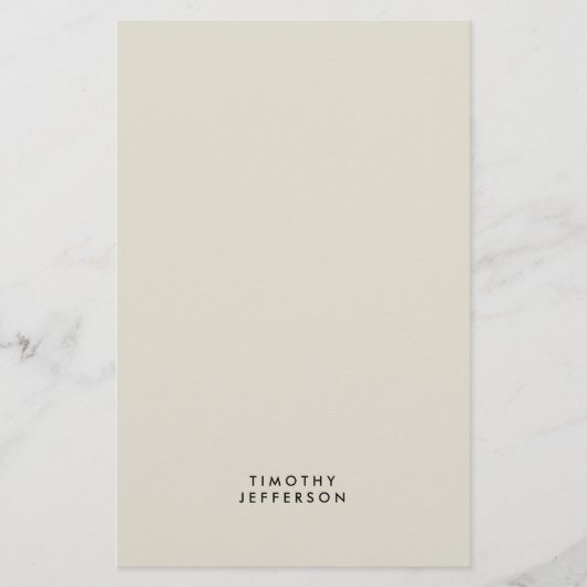 Elegante moderne minimalistische eigen naam briefpapier (Voorkant)