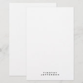 Elegante moderne minimalistische eigen naam briefpapier (Voorkant / Achterkant)