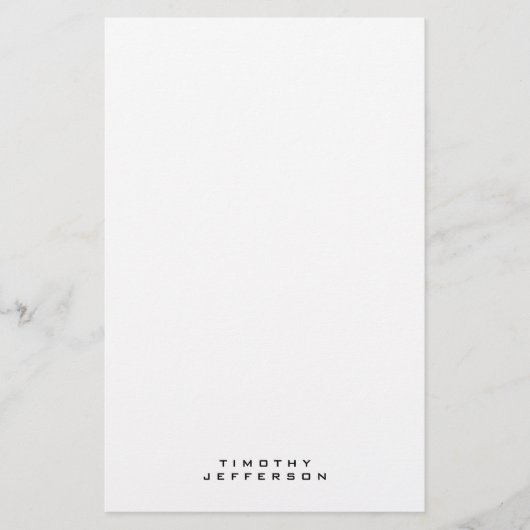 Elegante moderne minimalistische eigen naam briefpapier (Voorkant)