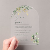 Elegante moderne minimalistische eucalyptus bruilo acryl uitnodigingen (Insitu (Draagbaar))