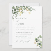 Elegante moderne minimalistische eucalyptus bruilo kaart (Voorkant)