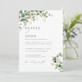 Elegante moderne minimalistische eucalyptus bruilo kaart (Staand voorkant)