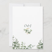 Elegante moderne minimalistische eucalyptus bruilo kaart (Achterkant)