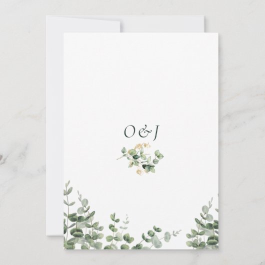 Elegante moderne minimalistische eucalyptus bruilo kaart (Achterkant)