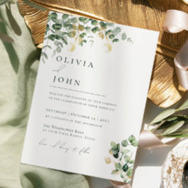Elegante moderne minimalistische eucalyptus bruilo kaart