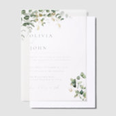 Elegante moderne minimalistische eucalyptus bruilo vellum uitnodigingen (Offset)