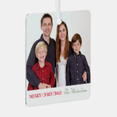 Elegante moderne minimalistische familiefoto metalen ornament (Voorkant Rechts)