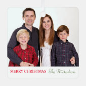 Elegante moderne minimalistische familiefoto metalen ornament (Voorkant)