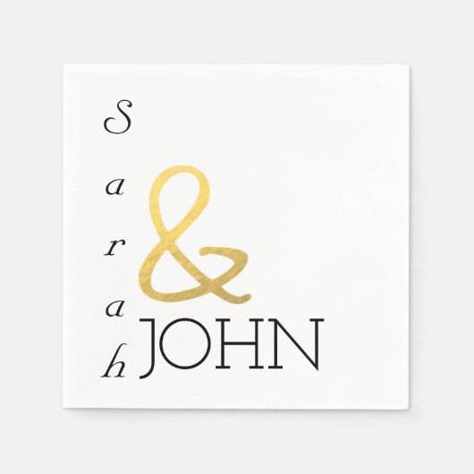 Elegante moderne minimalistische faux gouden bruil servetten (Voorkant)
