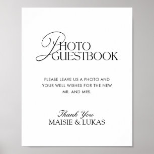 Elegante moderne minimalistische foto gastenboek t poster