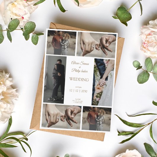 Elegante moderne, minimalistische fotocollage brui kaart