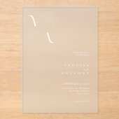 Elegante moderne minimalistische Frosted Wedding Acryl Uitnodigingen (Voorkant)