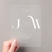 Elegante moderne minimalistische Frosted Wedding Acryl Uitnodigingen (Insitu (Draagbaar))