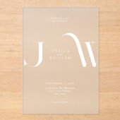 Elegante moderne minimalistische Frosted Wedding Acryl Uitnodigingen (Voorkant)