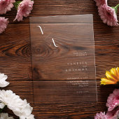 Elegante moderne minimalistische Frosted Wedding Acryl Uitnodigingen