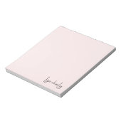 Elegante moderne minimalistische girly licht roze notitieblok (Linkerzijde)