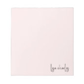 Elegante moderne minimalistische girly licht roze notitieblok (Voorkant)