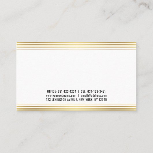 Elegante moderne minimalistische gouden lijnen kaa visitekaartje (Achterkant)