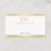 Elegante moderne minimalistische gouden lijnen kaa visitekaartje (Voorkant)