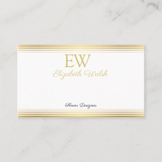 Elegante moderne minimalistische gouden lijnen kaa visitekaartje (Voorkant)