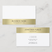 Elegante moderne minimalistische gouden witte Sjab Visitekaartje (Voorkant / Achterkant)