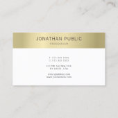 Elegante moderne minimalistische gouden witte Sjab Visitekaartje (Achterkant)