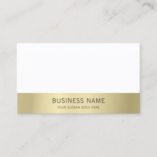 Elegante moderne minimalistische gouden witte Sjab Visitekaartje (Voorkant)