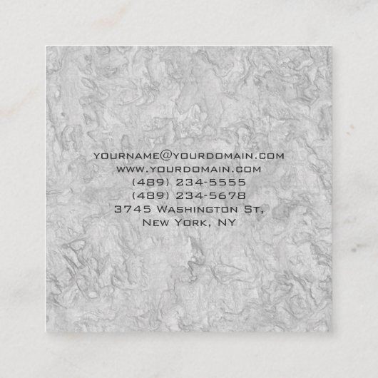 Elegante moderne minimalistische grijze profession vierkante visitekaartje (Achterkant)